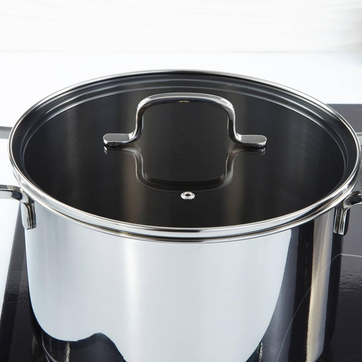 BergHOFF Helix Stainless Steel 10in. Stockpot w/ Glass Lid