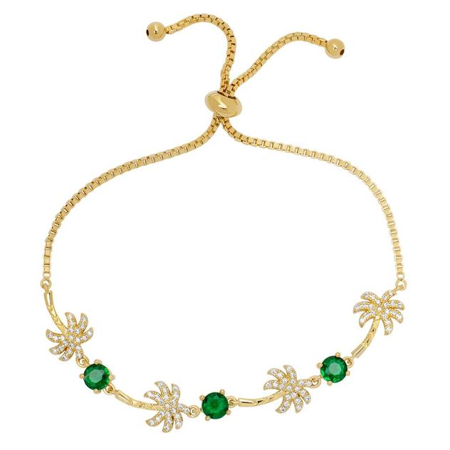 Gemstone by Gianni Argento Lab Emerald Palm Tree Bolo Bracelet