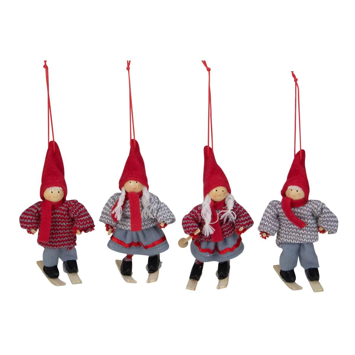 Northlight Seasonal Skiing Kids Christmas Ornaments - Set of 6