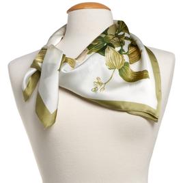 Womens Renshun Green Floral Square Scarf