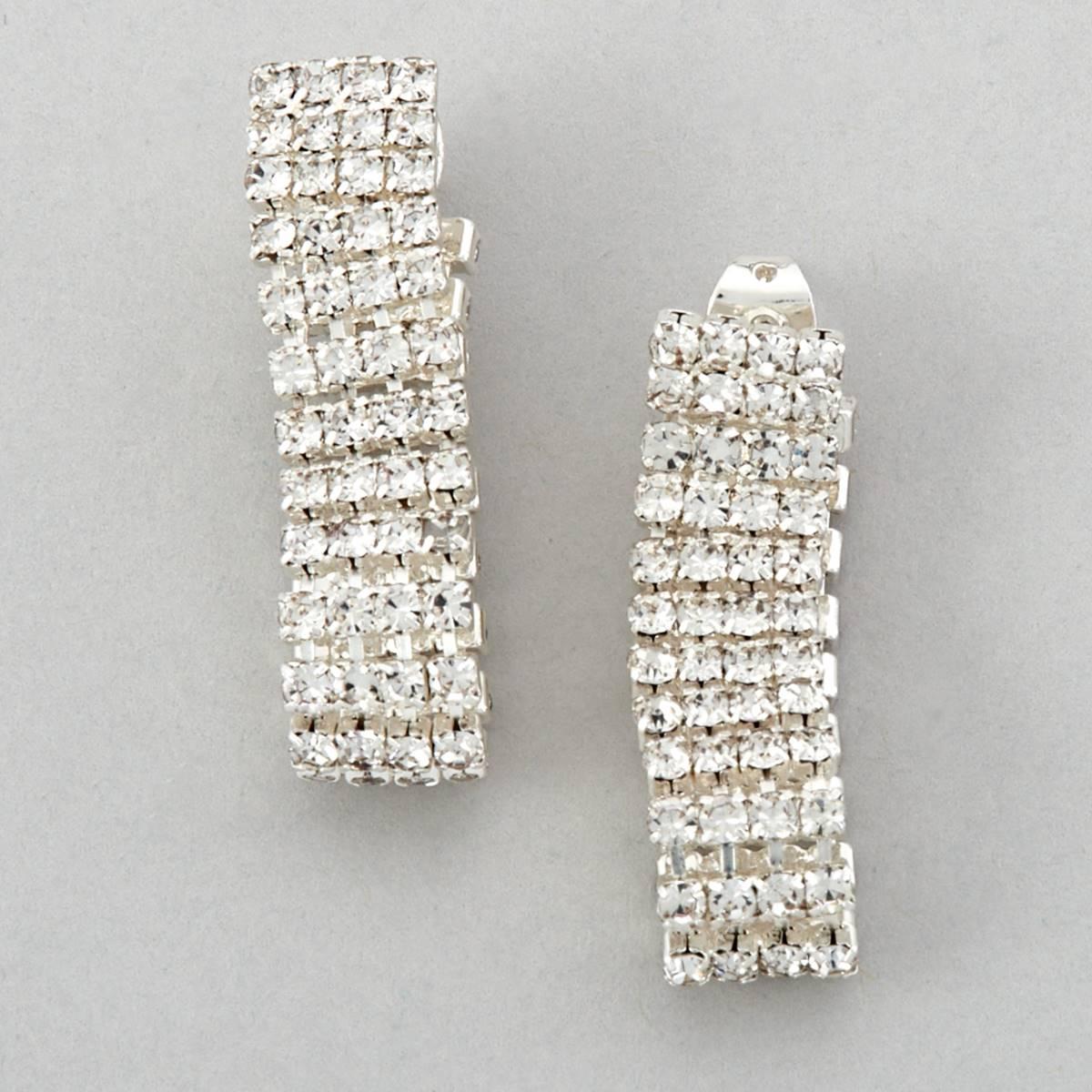 Rosa Rhinestones Crystal Loops Earrings