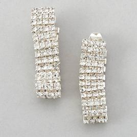 Rosa Rhinestones Crystal Loops Earrings