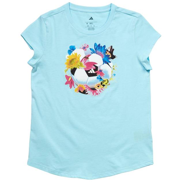 Girls (7-16) adidas® Floral Soccer Ball Cap Sleeve Tee