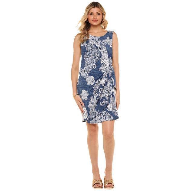 Womens Robbie Bee Sleeveless Floral Sarong Wrap Dress