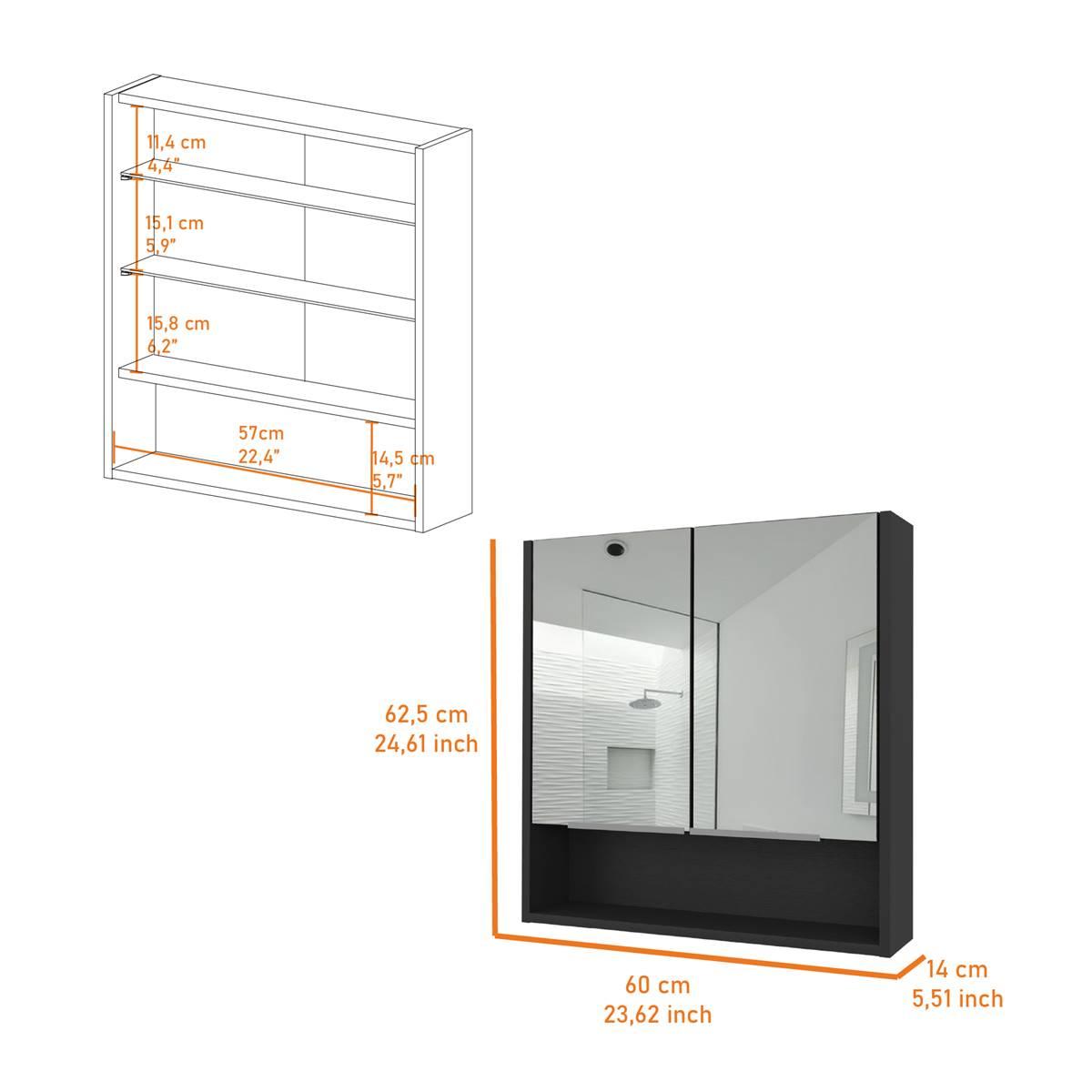 FM FURNITURE Ozark 24in. Medicine Cabinet w/ Mirror