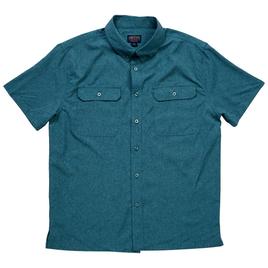 Mens Smith''s Solid Woven Short Sleeve Button Down Shirt