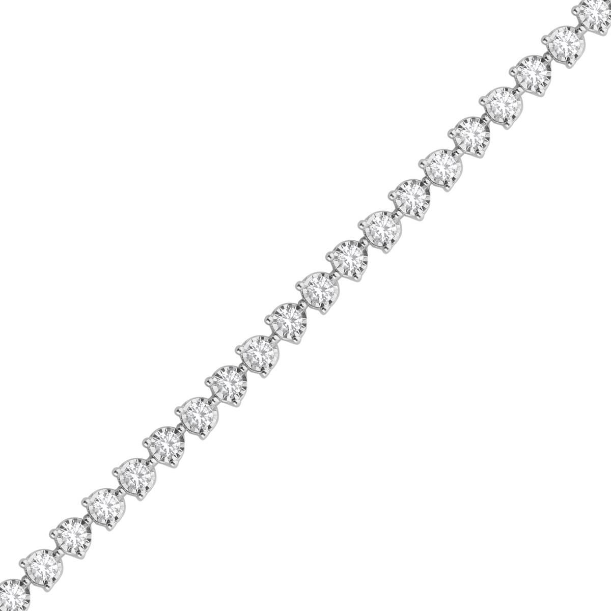 Nova Star® White Gold 3 1/4ctw. Lab Grown Diamond Tennis Bracelet