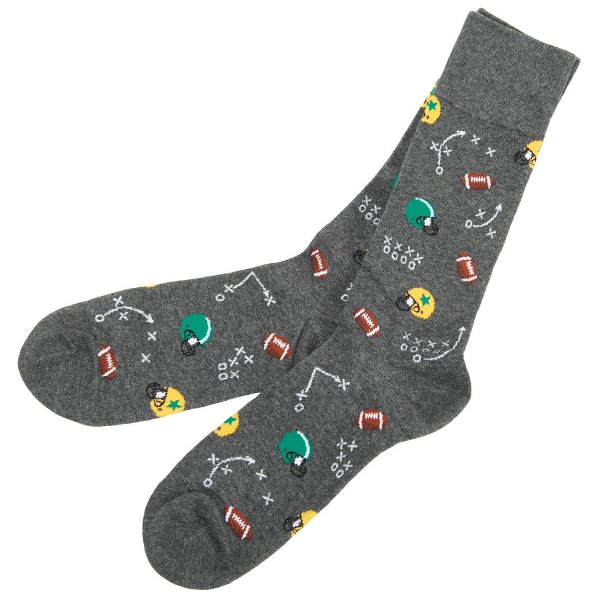 Mens Davco(R) Football Play Crew Socks - Grey Heather