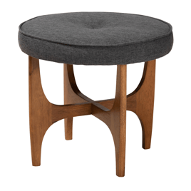 Baxton Studio Theo Japandi Wood Ottoman Footstool
