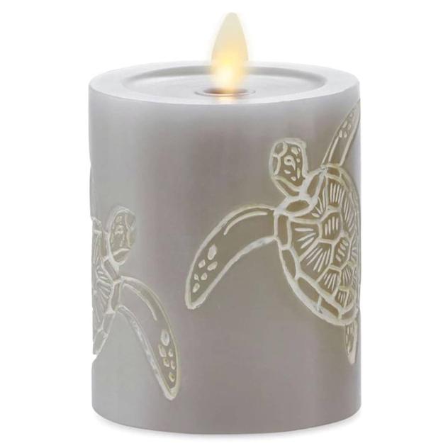 Luminara Turtle Moving Flame Pillar Candle - 3x4.5
