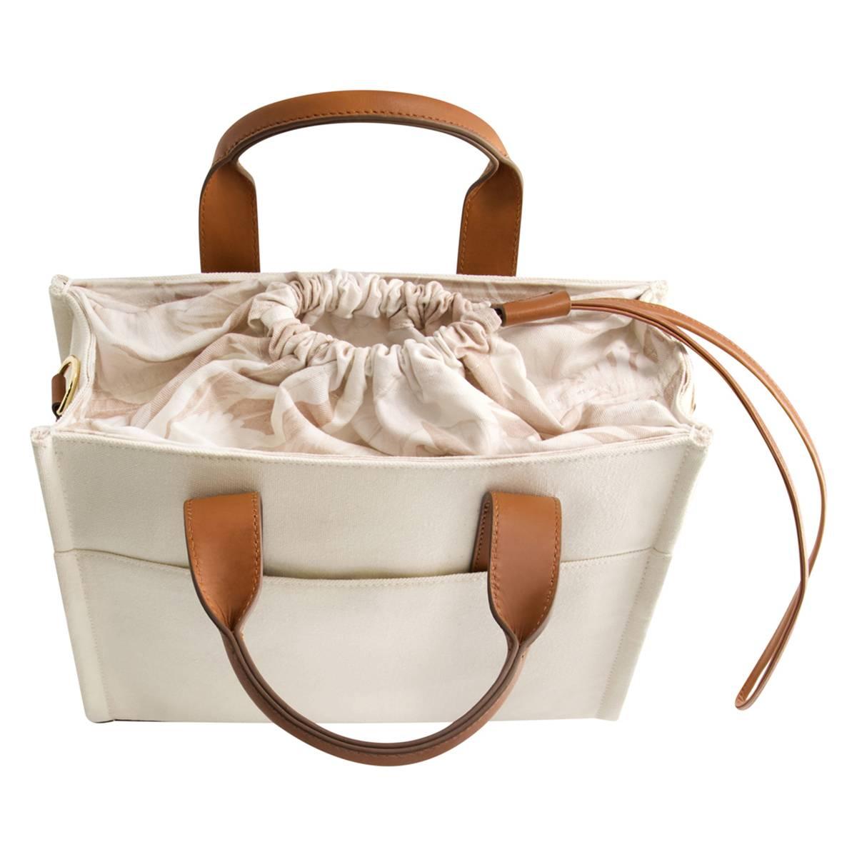 Tommy Bahama Solid Canvas Medium Tote w/ Leather Trim