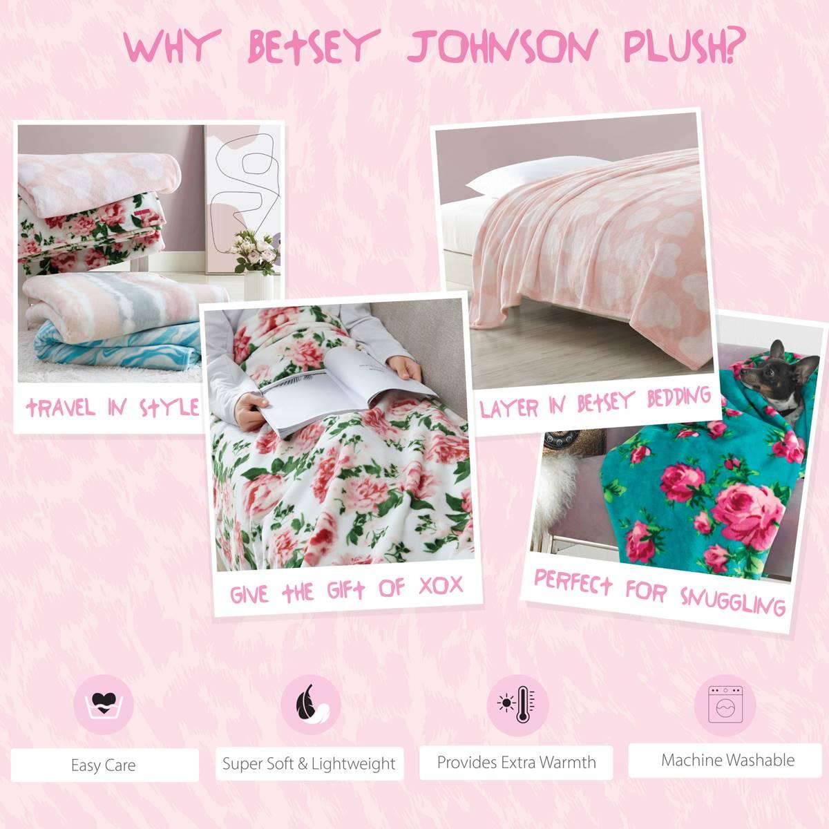 Betsey Johnson Bouquet Day Plush-Fleece Blanket