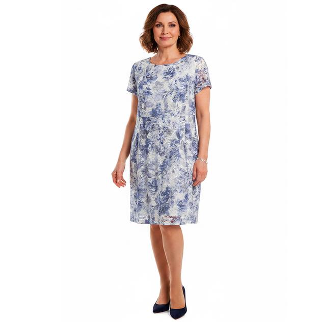 Plus Size Connected Apparel Short Sleeve Lace Pocket A-Line Dress