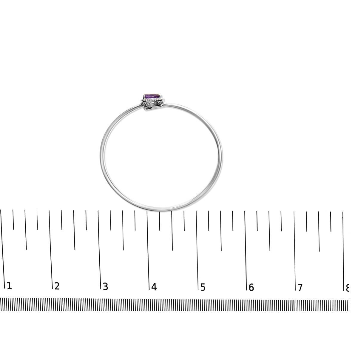Haus of Brilliance Purple Amethyst & Diamond Bangle Bracelet