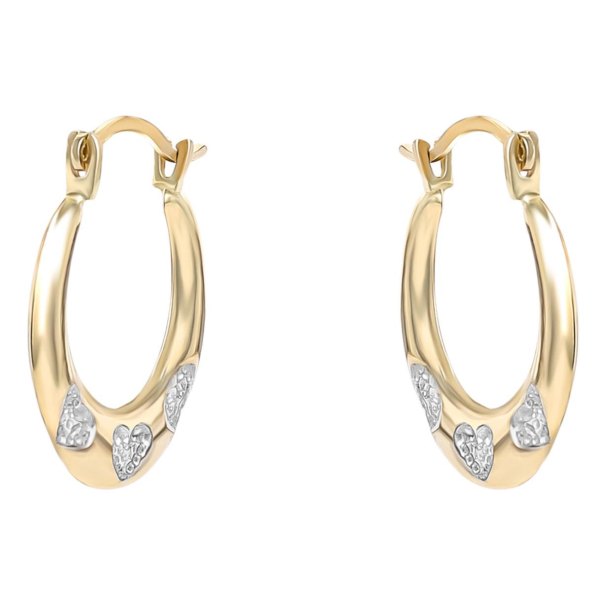 10kt. Yellow Gold Small Hoop Earrings w/ Hearts