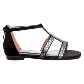 Big Girls Badgley Mischka Flat Rhinestone Dress Sandals