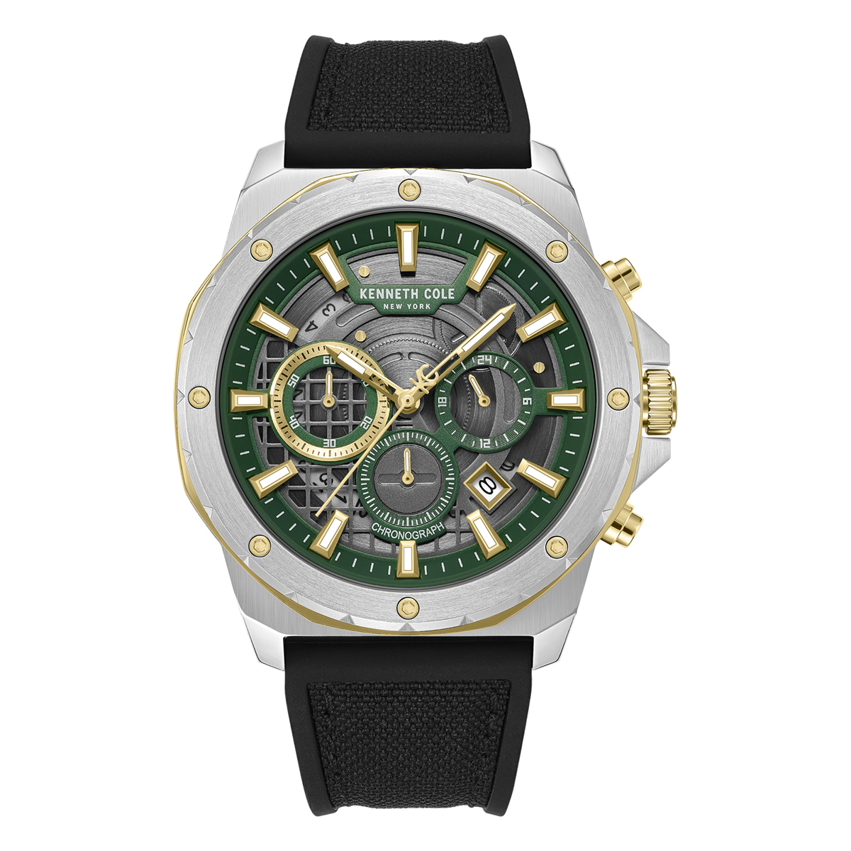 Mens Kenneth Cole New York(R) Chronograph Black Watch-KCWGO0087603