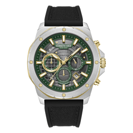 Mens Kenneth Cole New York(R) Chronograph Black Watch-KCWGO0087603