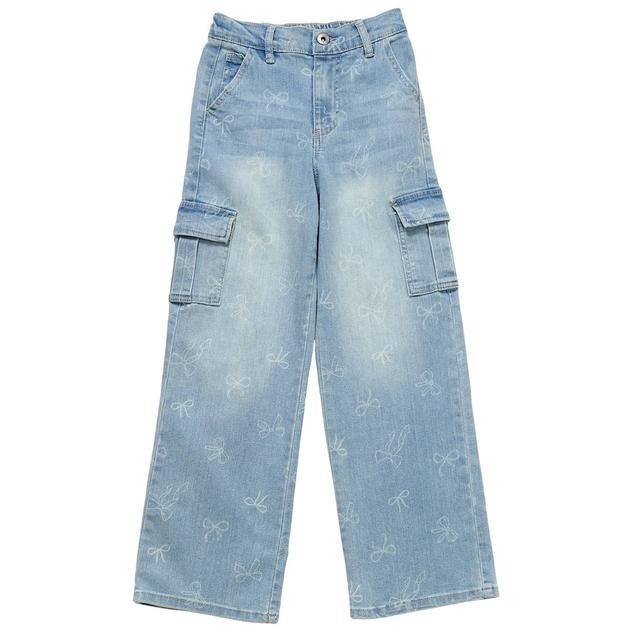 Girls (7-14) YMI® Bow Cargo Wide Leg High Rise Jeans