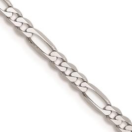 Gold Classics™ 2.75mm. 14k White Gold Flat Figaro Necklace