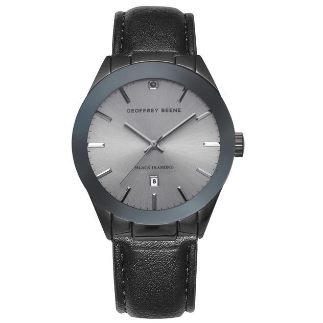 Mens Geoffrey Beene® Gunmetal-Tone Strap Watch - GBC0029GU