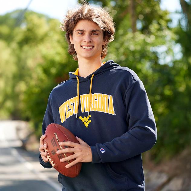 Mens Champion® University of West Virginia Fleece Pullover Hoodie