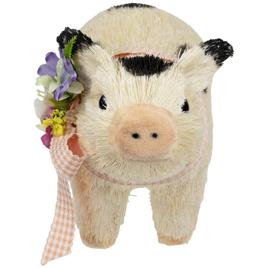 Northlight Seasonal Piglet w/ Bow & Flowers Spring Figurine