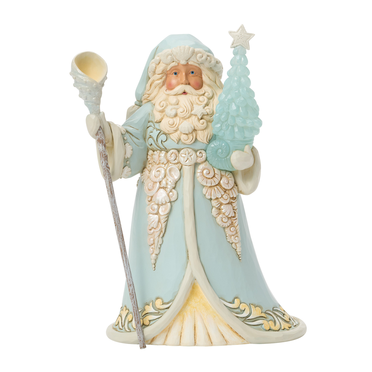 Jim Shore Heartwood Creek Santa with Sea Glass Tree Figurine