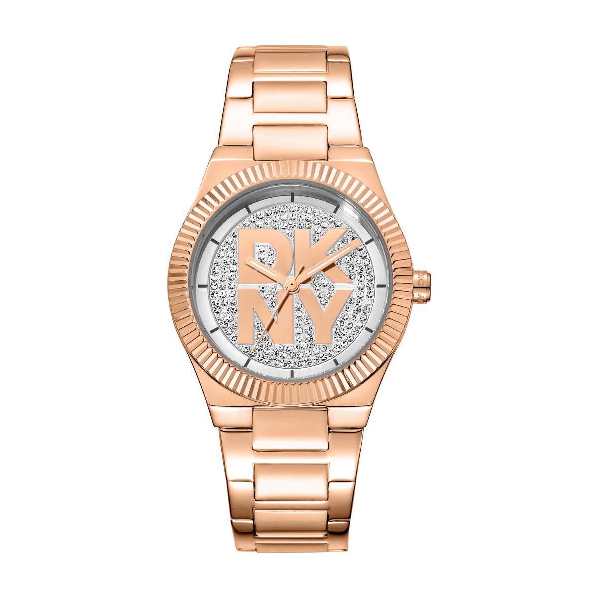 Womens DKNY Jewel-Encrusted Dial Rose Gold Watch - DK1L102M0235