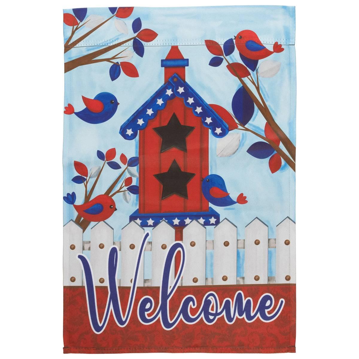Northlight Seasonal Patriotic Birds Welcome Garden Flag
