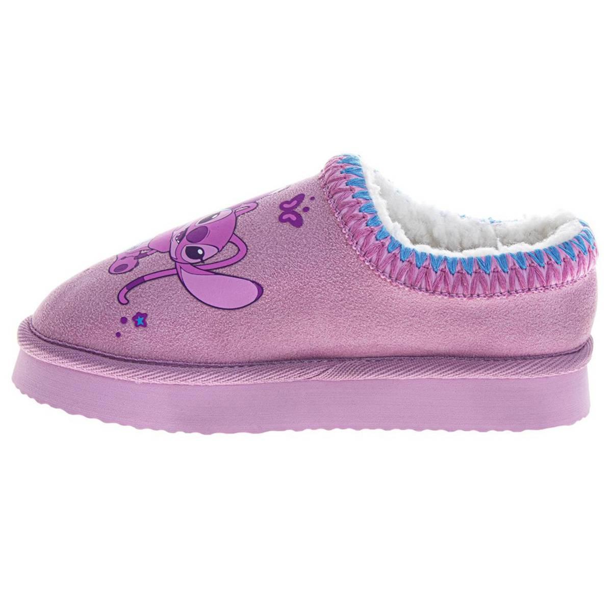 Little Girls Disney™ Cozy Stitch & Angel Plush Lined Slippers