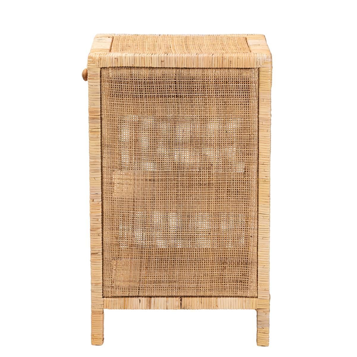 Baxton Studio Bella Brown Mahogany Wood 1-Drawer Nightstand