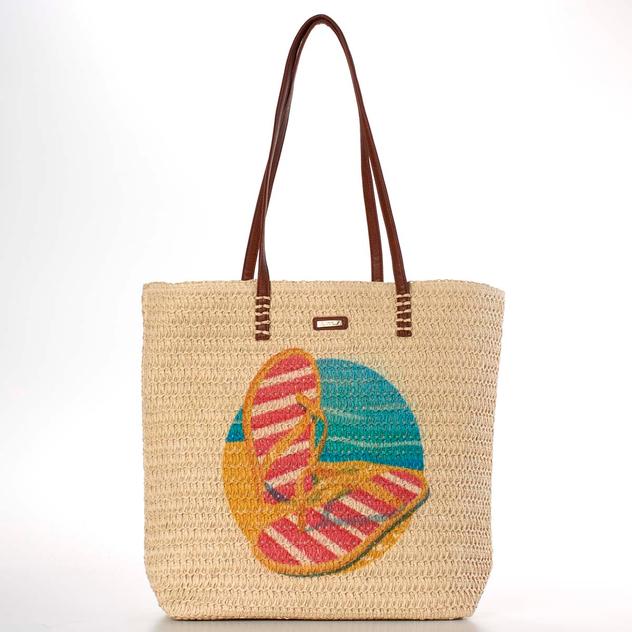 Caribbean Joe Flip Flops Straw Tote