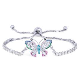 Multi Cubic Zirconia Butterfly Adjustable Bracelet