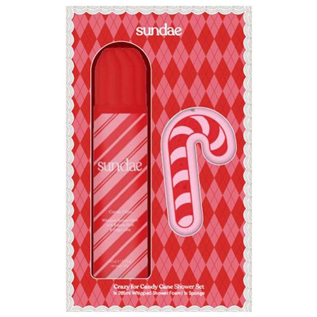 Sundae Candy Cane Shower Foam & Sponge Gift Set