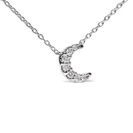 Haus of Brilliance 10kt. White Gold Diamond Moon Pendant