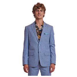 Mens Paisley & Gray Jacket - French Blue