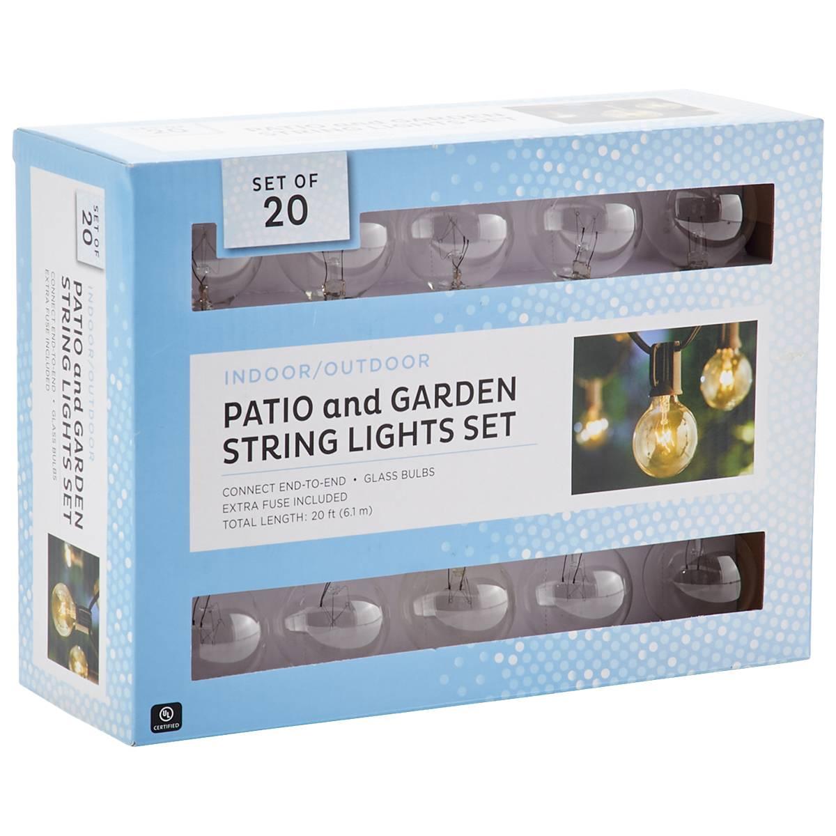 20 Clear G40 Glass Globe Bulb String Lights