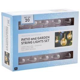 20 Clear G40 Glass Globe Bulb String Lights