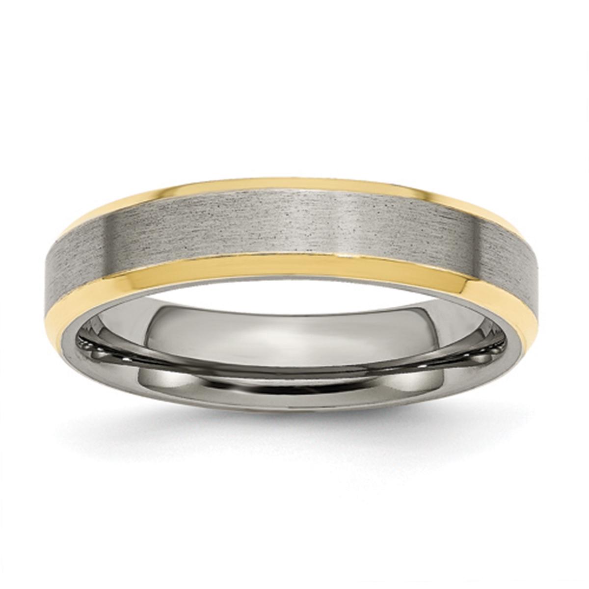 Mens Endless Affection(tm) 5mm Yellow IP-Pated Titanium Band