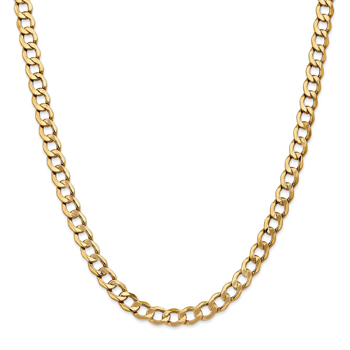 Mens Gold Classics™ 7.0mm. 14k Semi Solid Curb Link Bracelet