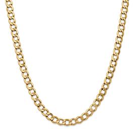Mens Gold Classics™ 7.0mm. 14k Semi Solid Curb Link Bracelet