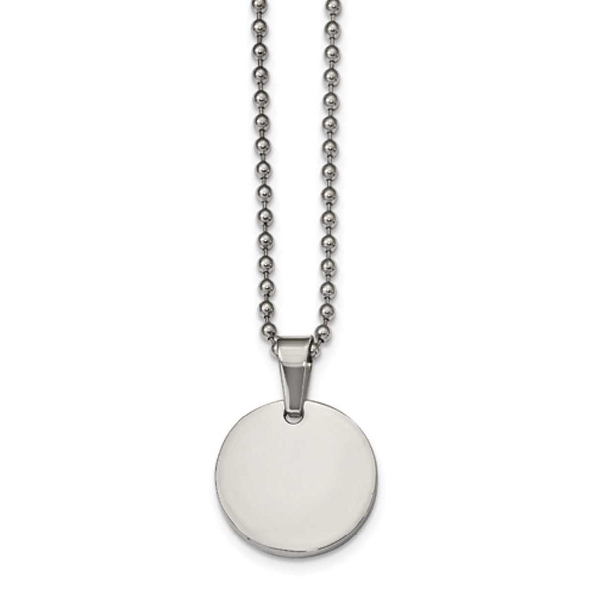 Mens Gentlemen's Classics(tm) 2.0mm Thick Round Dog Tag Necklace