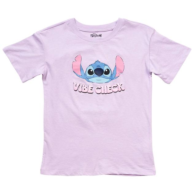 Girls (7-16) Disney Stitch Vibe Check Not Today Back Art Tee