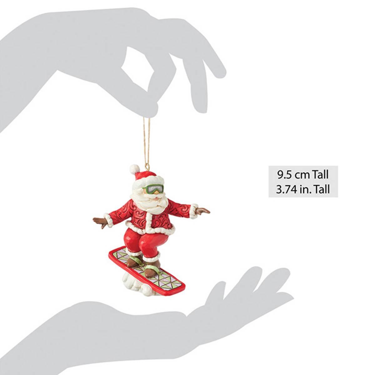 Jim Shore Snowboarding Santa Hanging Christmas Ornament