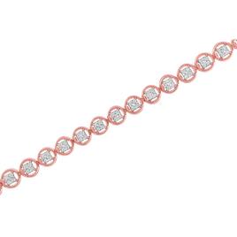 Haus of Brilliance 14kt. Rose Gold Plated Diamond Tennis Bracelet