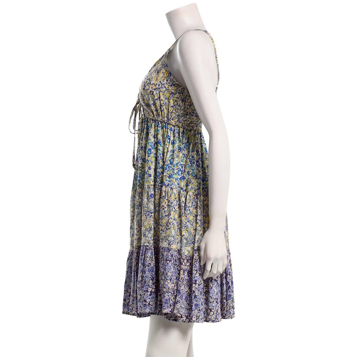 Juniors Angie Mix Floral Print Tie Waist Tier Slip Dress
