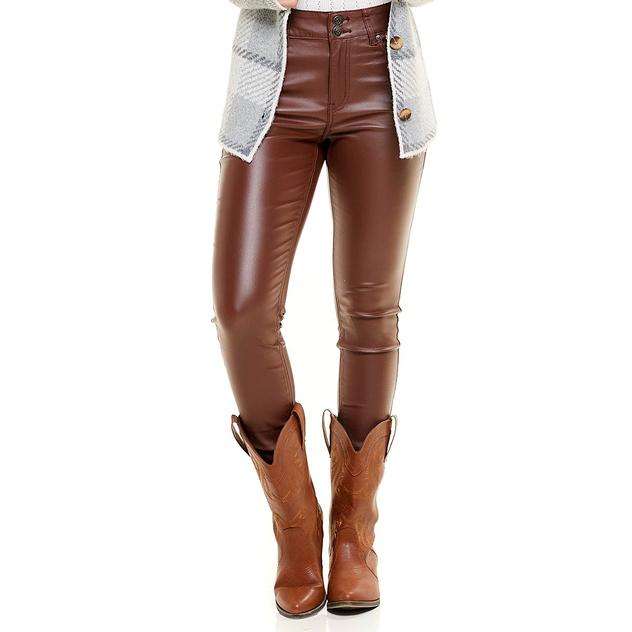 Juniors Madden Girl Pleather Double Button Skinny Pants