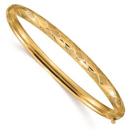 Gold Classics(tm)  3/16 Diamond-Cut Fancy Hinged Bangle Bracelet