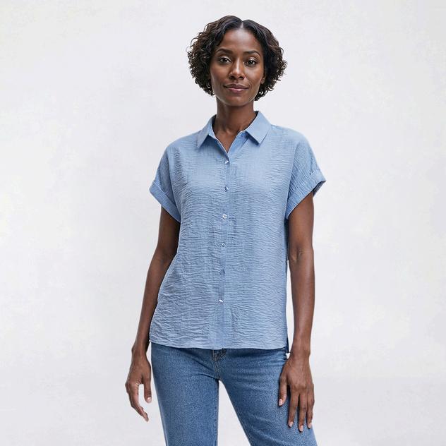 Womens Preswick & Moore® Extended Sleeve Button Front Blouse